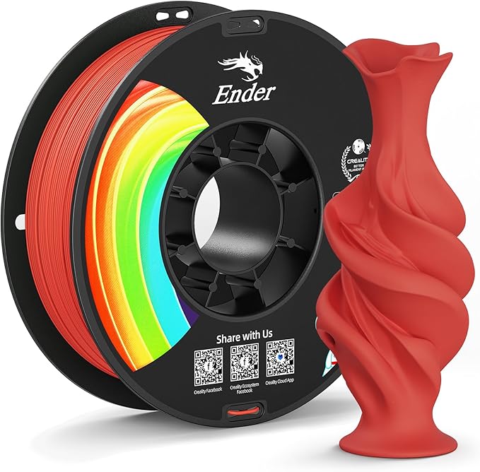 Creality Matte PLA Plus Filament 1.75mm, Low Warping, Minimal Layer Lines, Dimensional Accuracy +/- 0.02mm, 1kg (2.2lb) 3D Printer PLA+ Filament, Matte Red