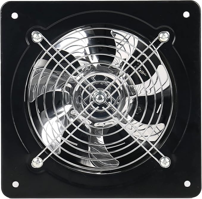 12Inch Exhaust Fan with Plug, 1558CFM Through-the-Wall Ventilation Fan with Light Weight Pure Copper Motor, for Laundry Room, Toilets, Garage, and Shopping Mall, 110V (12 inch, black)
