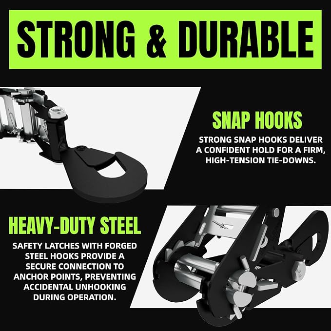 UMIRO 4 Pack Car Tie Down Straps for Trailers - 2" x 12' 12,000 LBS Break Strength - Securing Cargo for Flatbed Trailer, Truck, ATV, Hauling