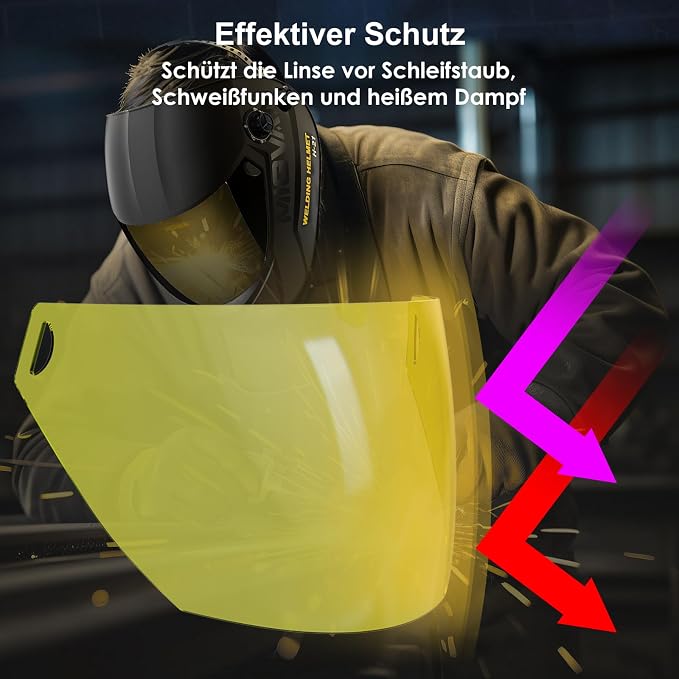 Welding Helmet Auto Darkening True Color Large Viewing with H-21 Helmet Protective Lens Combination