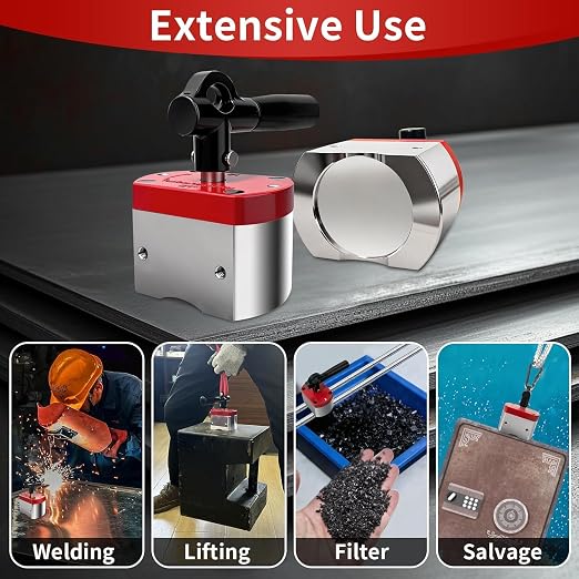 Multi-Functional ON/Off Magnet, 660 LB Magnetic Welding Square Base, Suitable for Lifting and handling, Fixture Welding kit, Metal screening, Metal Salvage
