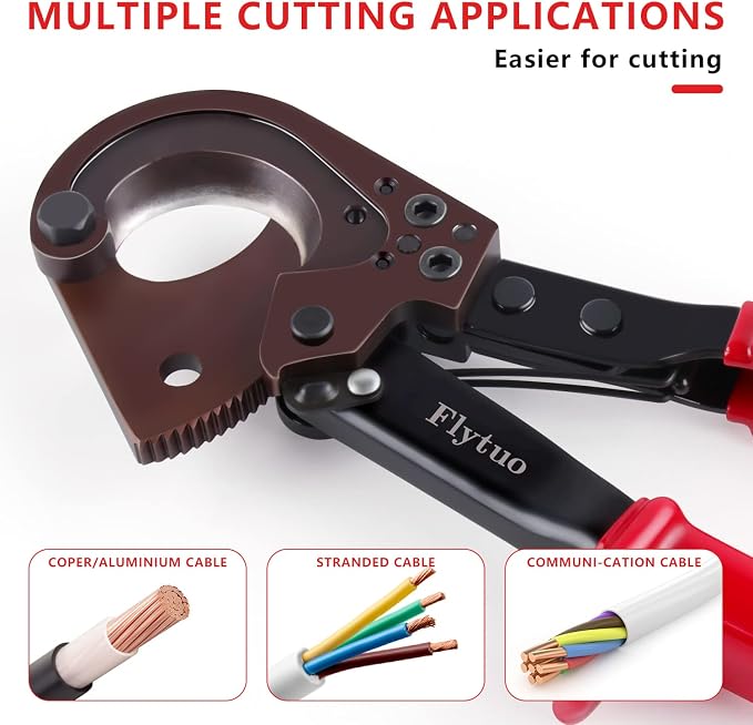 Cable Cutter, Flytuo Upgraded Blade Heavy Duty Cable Wire Cutters for Aluminum Copper Cable and Electrical Wire Up to 240mm²