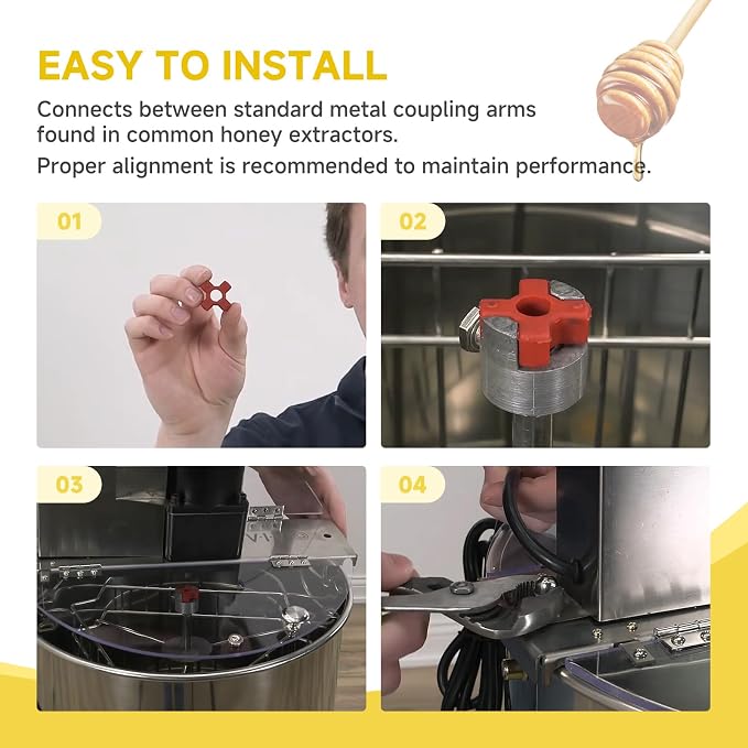 (6-Pack PT-BE-BU01 Honey Extractor Plastic Bushing Connector for 2-4 Frame Electric Honey Extractor Replacement Parts
