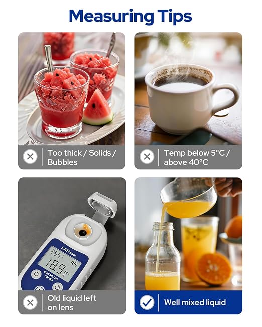 Digital Refractometer Range 0-55 BM101 Brix Refractometer ±0.2% Accuracy with ATC, IP65 Brix Meter for Juice, Wine Making & Coffee