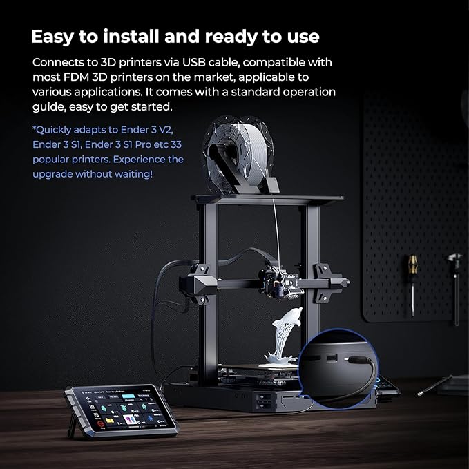 Creality Sonic Pad 7 Inch Touchscreen, Powered by Klipper Firmware for Increased 3D Printing Speed and Smart Control Perfect for Ender 3 V3 SE, Ender 3 Pro, Ender 3 V2, Ender 3 S1 Series 3D Printers