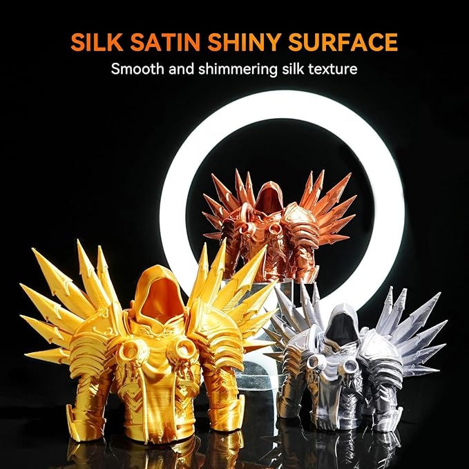 TECBEARS Silk Filament 1.75, Shiny Silk PLA Filament, 3D Printer Filament with Smooth Silky Surface, Dimensional Accuracy +/- 0.02mm, Fit Most FDM 3D Printers, Silk White 1KG