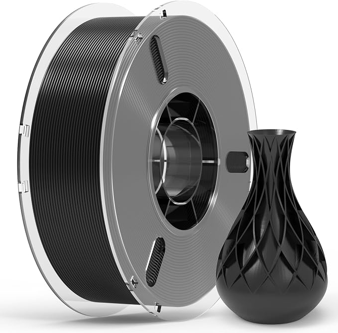 RAMBERY Black PLA Plus 3D Printer Filament 1.75mm 1kg | PLA+ Toughness Upgraded, Neatly Wound, Fit Most FDM Printers