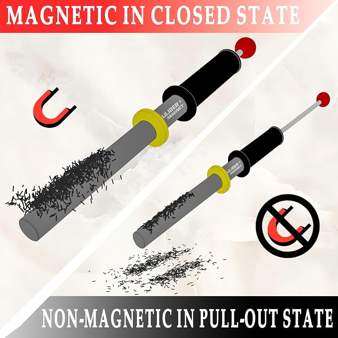 ULIBERMAGNET Magnetic Pickup Lifter, 8000 Gauss Neodymium Magnetic Lift Tool with Quick Release, Magnetic Chip Collector for Pickup Nails, Screws, and Metal Scraps