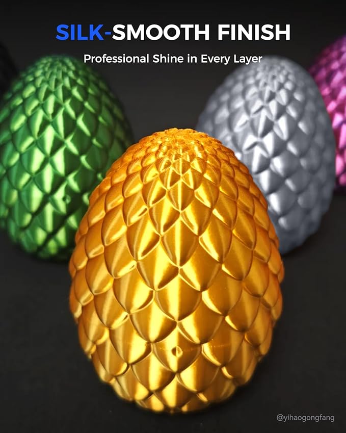 JAYO Silk PLA Filament 1.75mm Gold 1.1kg, Metal-Like Shiny PLA, Smooth Silky Finish, Easy to Print, Accuracy +/- 0.02mm, Fits for Most FDM 3D Printers