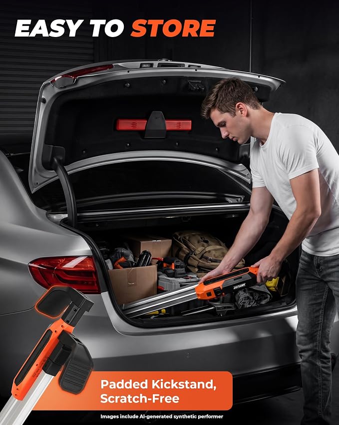 Underhood Work Light Bar, 180°Foldable Mechanic Light & 360°Rotatable Kickstand, Extendable 45.28"-72.83", 1800LM Rechargeable LED Work Light, 2-in-1 Charging Modes Engine Bay Light for Car Repair