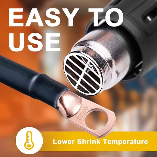 TKDMR 26 Ft 5/16" Heat Shrink Tubing - 3:1 Ratio Marine Grade Heat Shrink,Wire Cable Adhesive Lined Tube Insulation Seal Against Moisture Corrosion and Air Leakage.Black