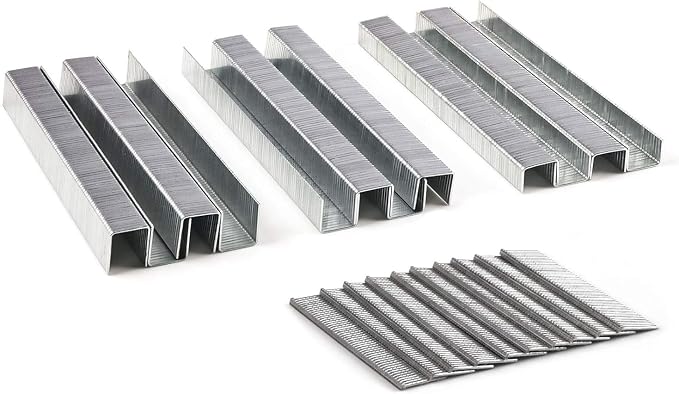 T50 Staples and 18GA Brad Nails for Cordless Staple Gun(Only Nails), 3000-Count Crown Staples(1/2" & 3/8" & 9/16"), 1000-Count 9/16" Brad Nails, Ideal for Upholstery, Furniture and DIY
