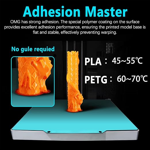 Glacier OMG Cold Plate for Flashforge Creator 5 / Creator 5 Pro Build Plate | High Adhesion at Low Temp Reduced &Thermal Stress for Creator 5 3D Printer Plate Spring Steel Easy Release C5 Cold Plate