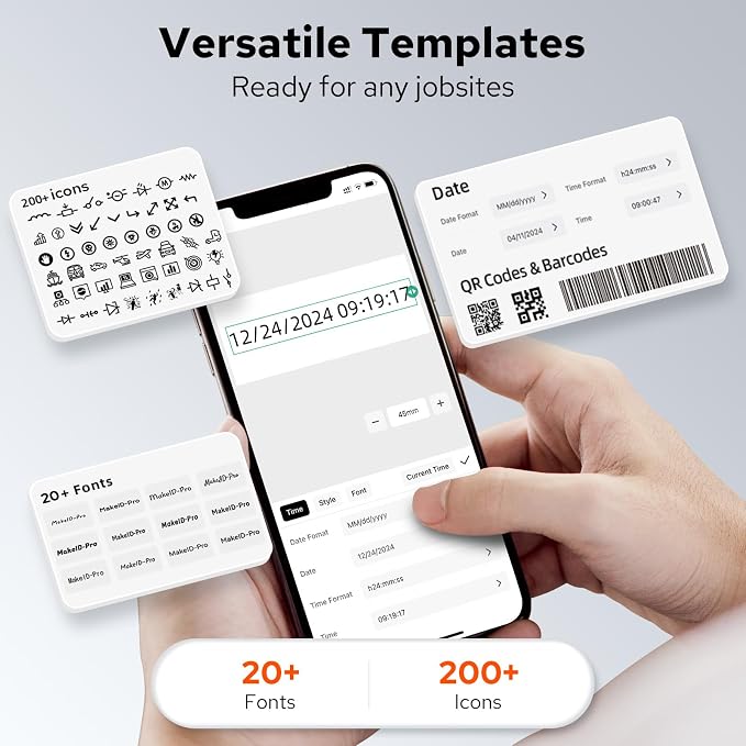 Makeid P31 Industrial Label Maker, Portable Bluetooth Printer with 0.75" x 19.68ft L Label, Wire and Cable Labeling Machine for Job Sites