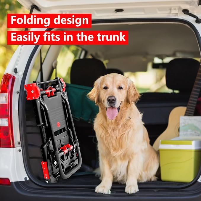2-in-1 Hand Truck Dolly, 330LB Heavy Duty Carrying Portable Handtruck, Folding Hand Dolly with 4 Wheels&Retractable Handle for Moving, Luggage, Shopping, Office