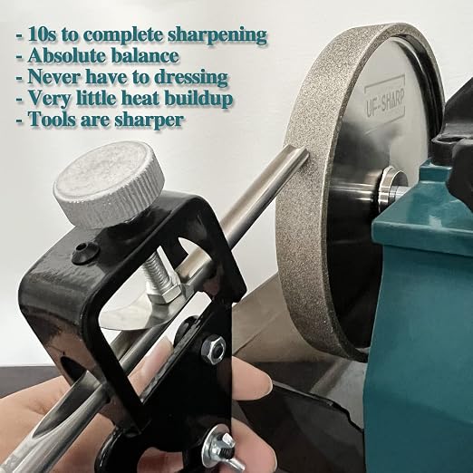 CBN Grinding Wheel 6 inch 1/2 Arbor 80 Grit, 6" Dia X 1" Wide for Sharpening Woodturning Tools、High Speed Steel Tools，Suitable for All Kinds of 6 inch Bench Grinders（80 Grit）
