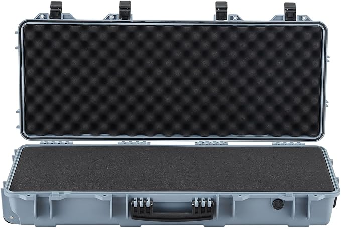 VEVOR Rifle Case, Rifle Hard Case with 4 Layers Fully-protective Foams, Lockable Hard Gun Case with Wheels, IP67 Waterproof & Crushproof, for Rifles or Shotguns