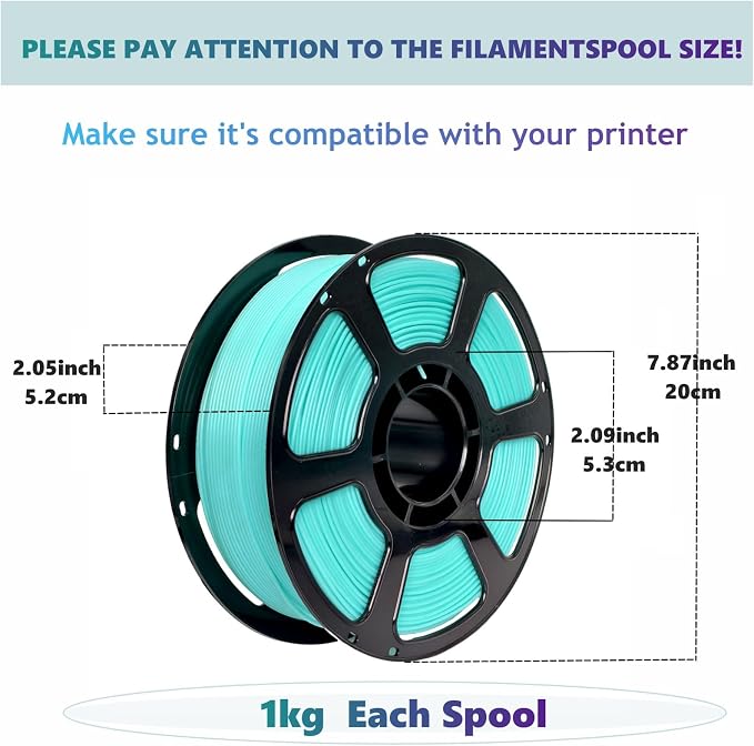 3D Printer Filament Bundle, PLA Plus Filament 8KG 1.75mm, Neatly Wound Filament for Most 3D Printer, 8 Colors, 1kg Spool,Lakeblue Purple Pink Rosepink White Neongreen Yellow Orange