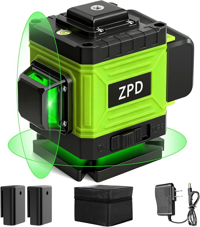 Laser Level - 360 Laser Level Self Leveling Green Lazer Leveler 360 Self Leveling for Construction, Tile, Home Renovation, Picture Hanging, green 2D laser level
