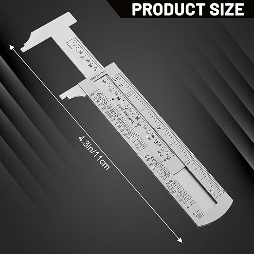 Copkim 2 Pcs Wire Gauge Measuring Tool Metal Thickness Gauges Stainless Steel Wire Measuring Gauge Standard Cable Sheet Thickness Gage with Storage Box