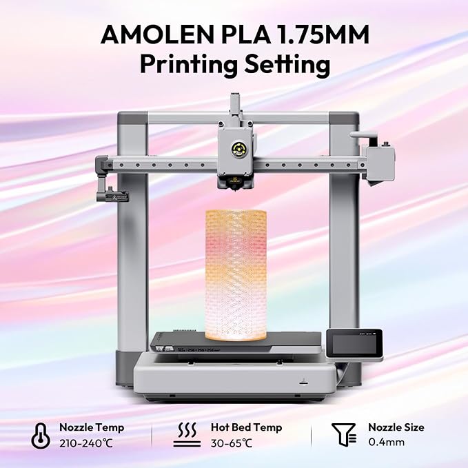 AMOLEN Transparent PLA Filament Bundle Multicolor, Translucent PLA 3D Printer Filament 1.75mm ±0.02mm, NO-Tangle & Low Warping, Dimensional Accuracy +/- 0.02 mm, Fits Most FDM 3D Printers, 200x4 Pack