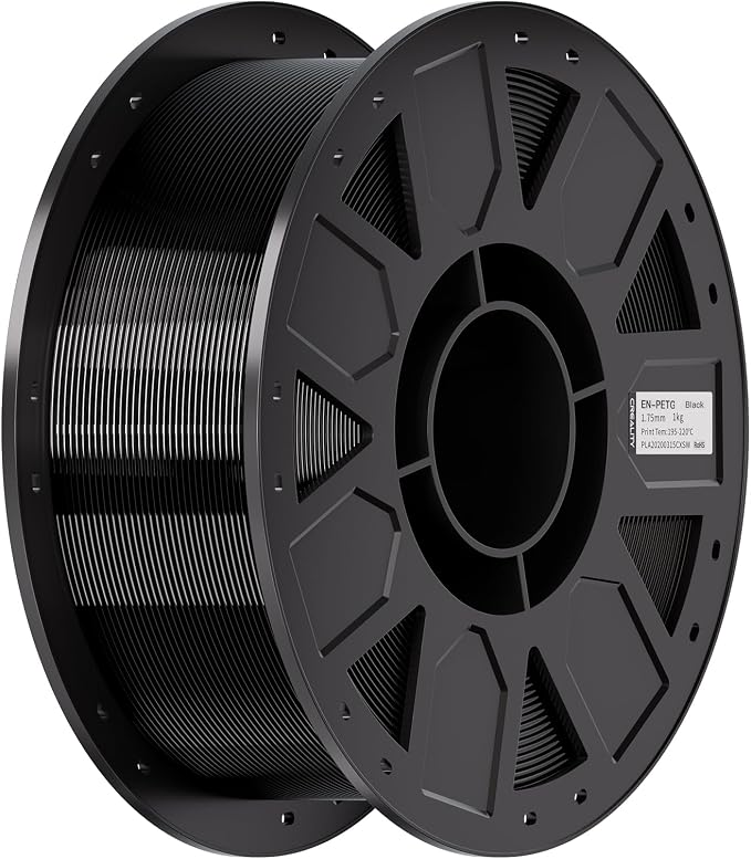 Creality Ender PETG 3D Printer Filament 1.75mm 1KG (2.2lbs), High Precision, Strong Toughness, Odorless, Better Flow, Moistureproof 3D Printing Ender PETG Filament, Black