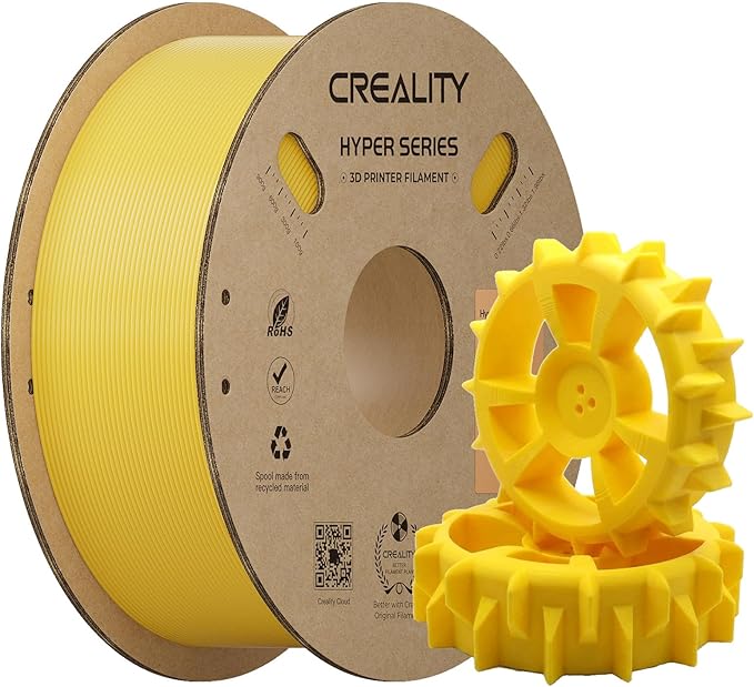 Creality ABS Filament 1.75mm 1KG, High-Speed 3D Printer ABS Filament Up to 350mm/s, High Impact Resistance, Odorless Non-Toxic and Without Stringing or Clogging, Fit Most FDM 3D Printers, Yellow