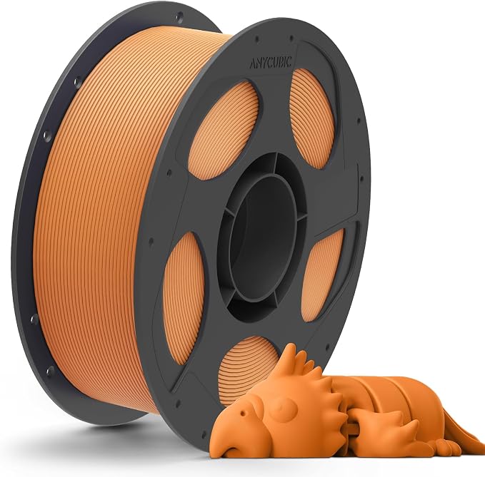ANYCUBIC Matte PLA Filament 1.75mm, 3D Printing PLA Filament 1.75mm Dimensional Accuracy +/- 0.02mm, 1KG Spool (2.2 lbs), Matte Orange