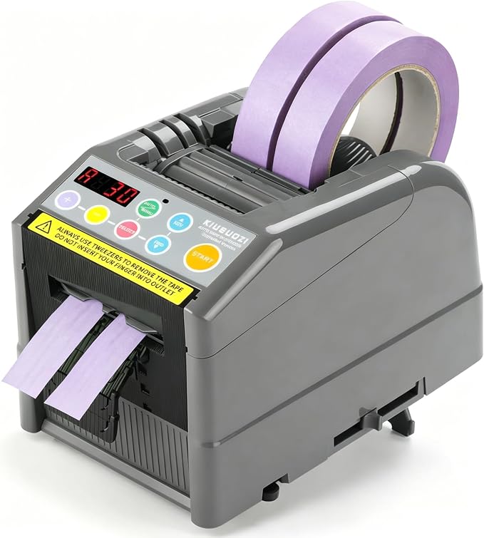 Upgraded Automatic Ribbon Cutting Machine, Automatic Tape Dispenser, Up to 6-60 mm Width, 5-999 mm Length, Ideal for Shipping, Schools, Restaurants, Offices and Homes