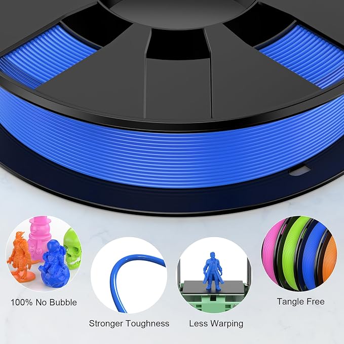 ENTINA 4 Colors PLA 3D Printer Filament for Tina 2, Dimensional Accuracy +/- 0.02mm, 1.75MM 200G 3D Printer Filament Bundle for 3D Printers