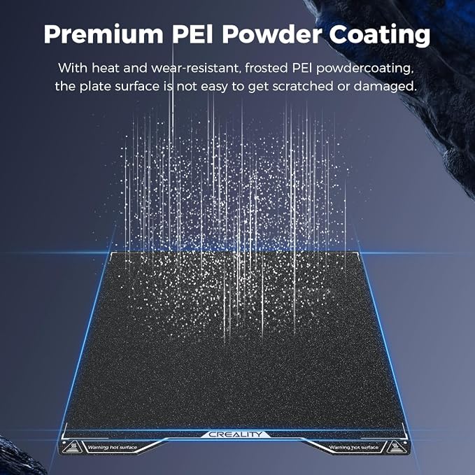 Creality Hi Build Plate Bed, PEI Double Sided Black Textured Plate, 280×265mm Flexible Spring Steel PEI Sheet, Easy Model Removal 3D Printer Platforms for Creality Hi Combo 3D Printer