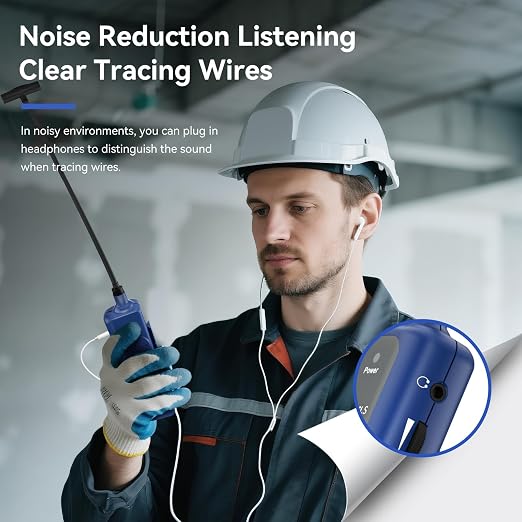 NOYAFA Underground Wire Locator - Circuit Tracer Pet Fence, Electrical, Network & Irrigation Wires, Rechargeable Lithium Battery, LED Flashlight, Easy Cable Break Detection, NF-816LS