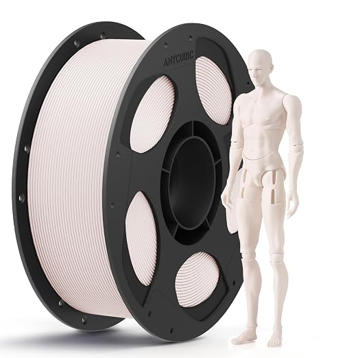 ANYCUBIC PLA 3D Printer Filament, 3D Printing PLA Filament 1.75mm Dimensional Accuracy +/- 0.02mm, 1KG Reusable Spool (2.2 lbs), Mia White, Ideal Skin Tone PLA for Action Figures & Dolls