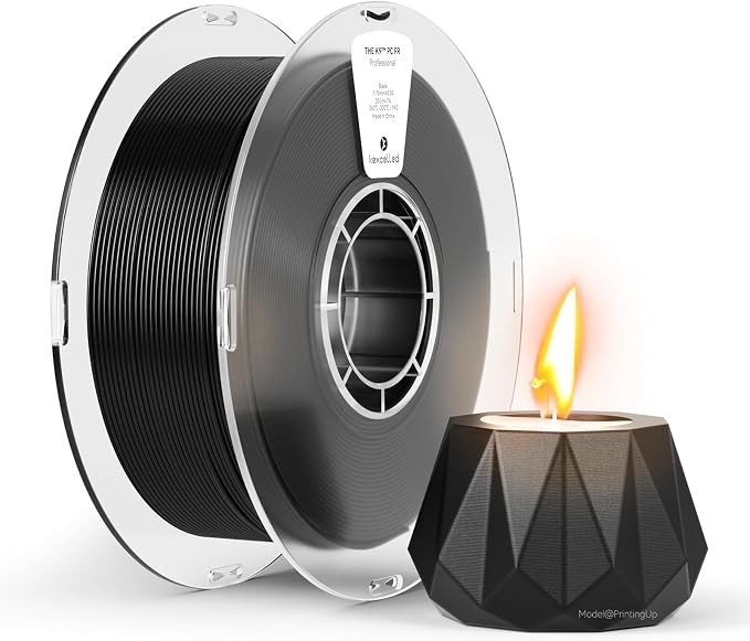 kexcelled Flame Retardant PC Filament 1.75mm,Black Polycarbonate Filament,PC FR with UL94 V0 Grade Halogen-Free Fire Retardant &Heat Resistant，1kg Spool (2.2lbs)