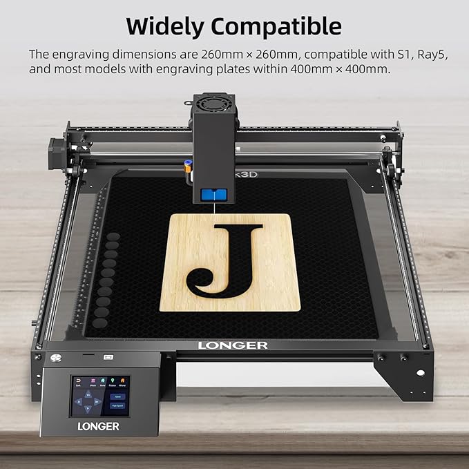 UniTak3D Honeycomb Laser Bed 300 x300 mm Working Table for S1/RAY5 Engraver,Fast Heat Dissipation and Desktop Protection with Aluminium Plate(Working Area:10.245x10.24in)