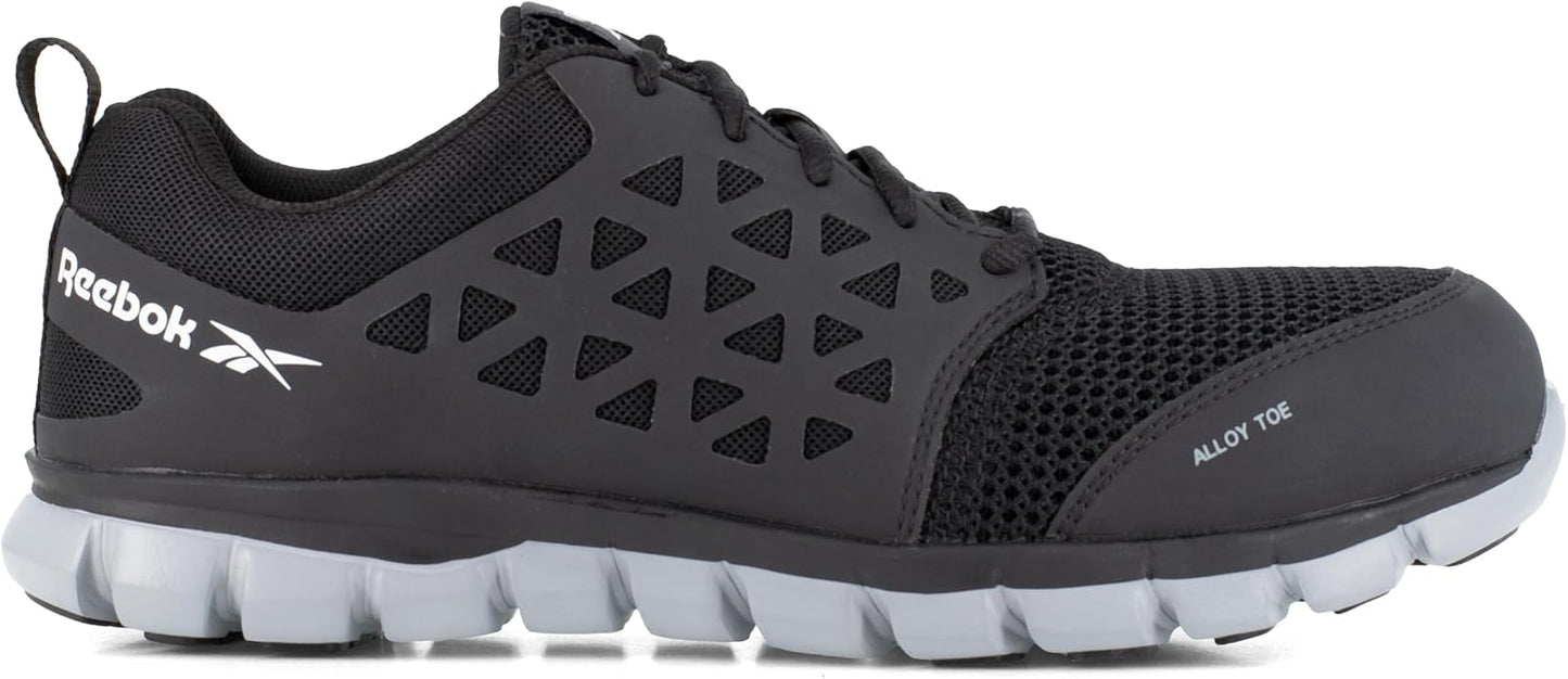 Reebok Work Mens Sublite Cushion Electrical Alloy Toe Work Safety Shoes Casual - Black