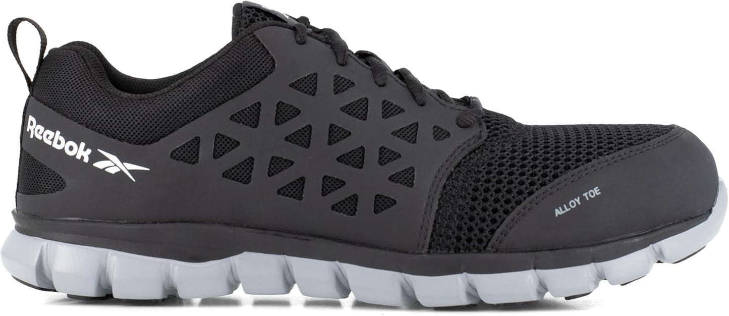 Reebok Work Mens Sublite Cushion Electrical Alloy Toe Work Safety Shoes Casual - Black