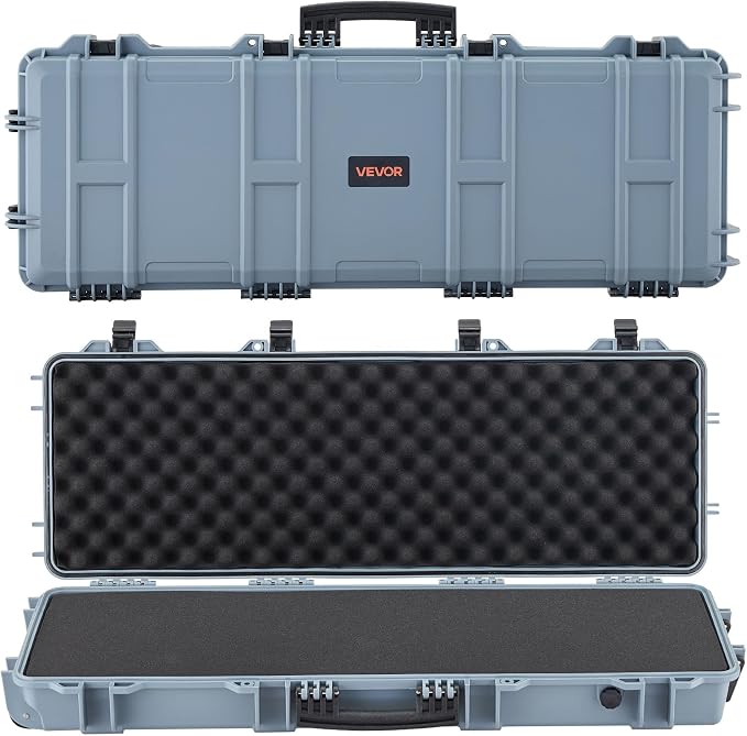 VEVOR Rifle Case, Rifle Hard Case with 4 Layers Fully-protective Foams, Lockable Hard Gun Case with Wheels, IP67 Waterproof & Crushproof, for Rifles or Shotguns