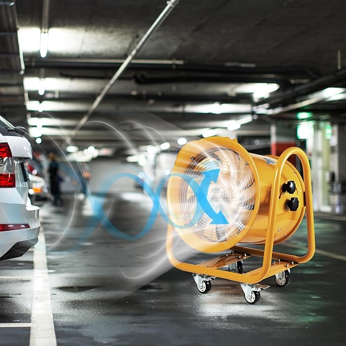 VEVOR Explosion Proof Fan 16 Inch, 350W 4240CFM, Industrial Portable Ventilator Blower/Exhaust with 9.8ft Light Cord -No Plug