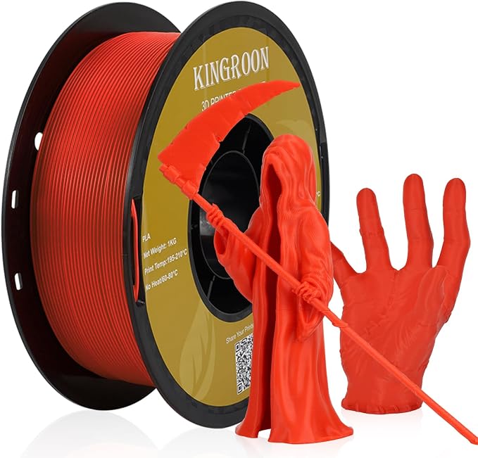 Kingroon PLA 3D Printer Filament,10 Rolls, 10kg Spool(22lbs),Single and Triple Color1.75 mm,4 Triple Color Silk PLA+6 PLA