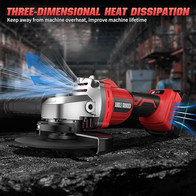Angle Grinder 4-1/2" Cordless Compatible with Milwaukee 18V/M18 Battery, 6 Variable Speed Power Grinder, Brushless Angle Grinder Power Tools For Cutting Grinding Polishing (Tool Only)