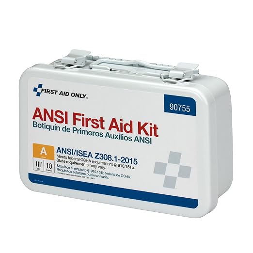 First Aid Only 90755 ANSI A 2015 and OSHA Compliant First Aid Kit, 10-Person Emergency First Aid Kit for Business, Home, Car, and Worksites, 71 Pieces