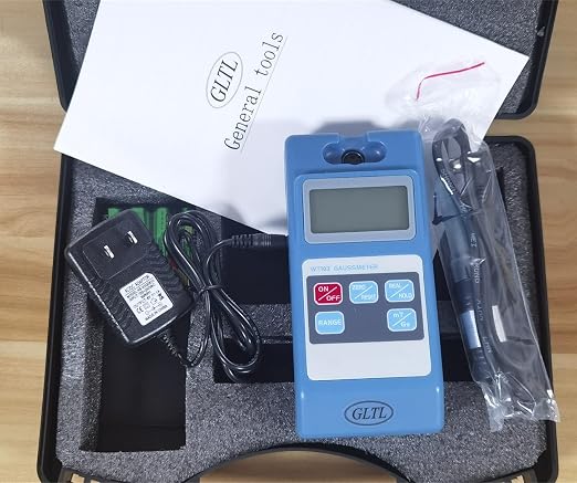 Digital Gaussmeter/Tesla Meter 0-2000mT Range | mT/Gs Auto-Switch | Magnetic Field Tester for Permanent Magnets, Motors, Speakers & Industrial Applications | Includes NS Function & Probe