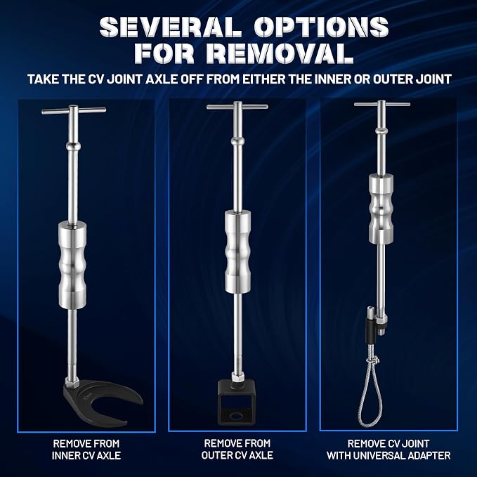 KOOPOOL 10-Piece Heavy Duty CV Axle Puller Tool Set: Slide Hammer, 2" & 2.5" Forks for Effortless CV Joint Removal