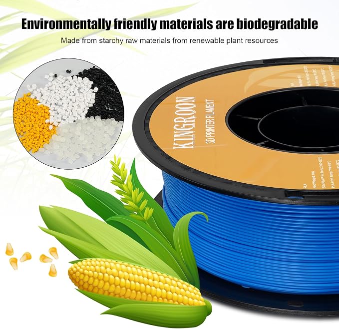 Kingroon High Speed PLA 3D Printer Filament 1.75mm, 3D Printer Rapid Filament for 30-600mm/s Hyper Printing Filament, Dimensional Accuracy +/- 0.03 mm, 1kg Plastic Spool(2.2lbs) (Blue)