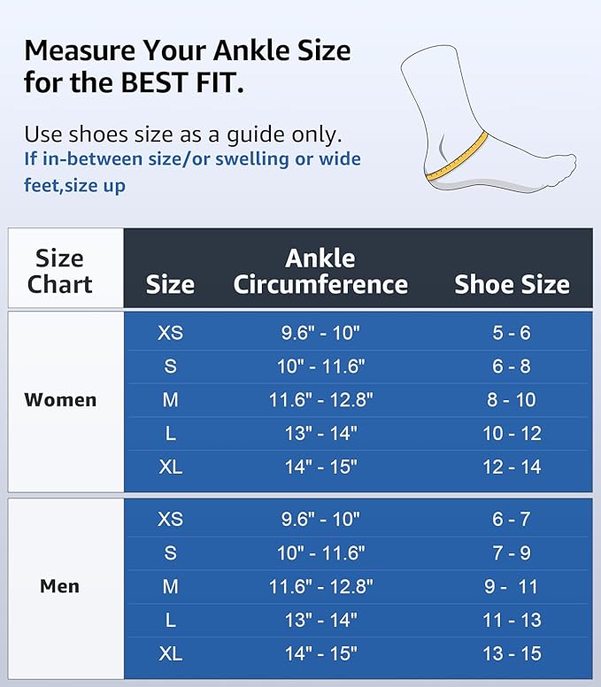 Slim-Fit Ankle Brace for Sprained Ankle, Quick Lace Up Ankle Support for Women Men with 2 Auto-Shaped Pads, Air Fabric Cool Ankle Stabilizer for Injury Recover, Running,Sports, L(13”-14”)