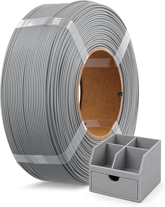 OVERTURE High Speed Refill PLA+ 3D Printer Filament 1.75mm, Upgraded Rapid PLA 2.0 with Enhanced Toughness & Stability, 1kg (2.2lb) Refilament for Bambu Lab (Light Gray)