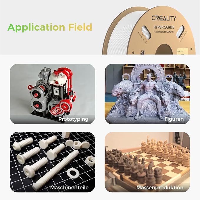 Creality Hyper PLA Filament 4KG, Up to 600mm/s High Speed 3D Printer Filament PLA 1.75mm, No-Tangling Stronger Toughness Fit Most 3D Printers