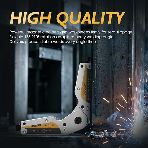 TOOLIOM Adjustable Angle On/Off Welding Magnet 15°-210° Angle Magnetic Welding Holder 66LB/30KG Switchable Pull Force Welding Accessory