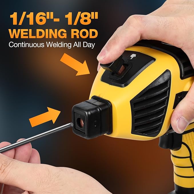 Handheld Welding Machine, 110V IGBT Inverter Portable Welding Machine with 6 Variable Current Adjustment, 20-120Amp Welding Output Handheld ARC Welder Gun for 1/16"-1/8" Welding Rods